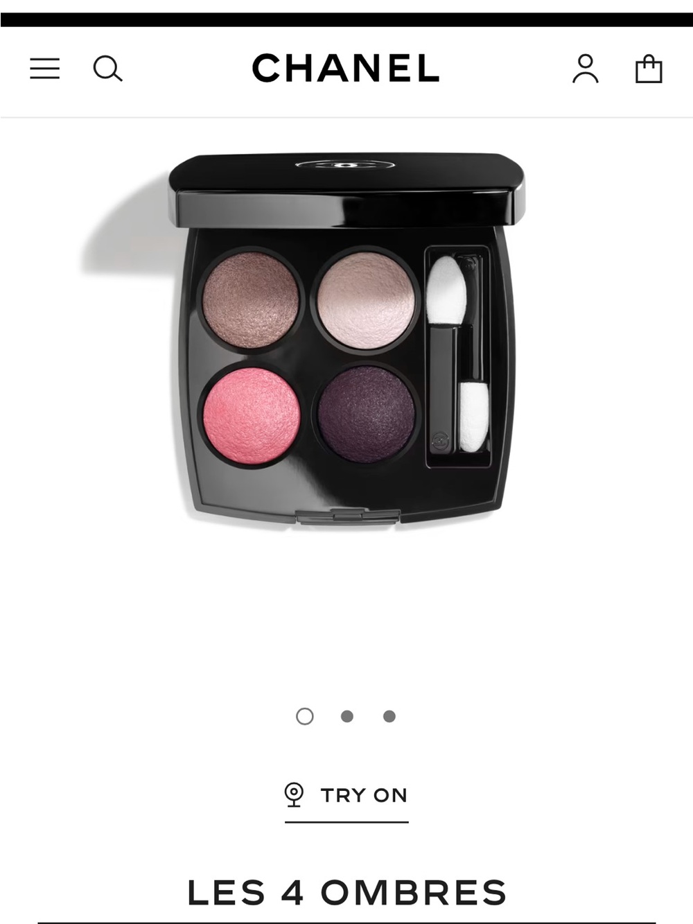 CHANEL Quad Eyeshadow Palette in Pink, Plum, Silver, Gray
